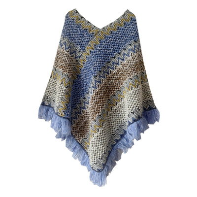 Poncho Navideño Étnico Rojo para Mujer - Image 11