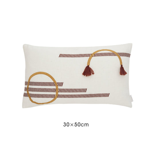 Funda de Cojín Marroquí con Borlas y Diseño Geométrico - Image 4