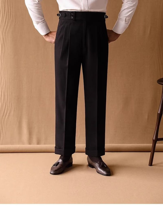 Pantalones de Invierno Rectos Cintura Alta para Hombre con Hebillas Parisinas - Image 17