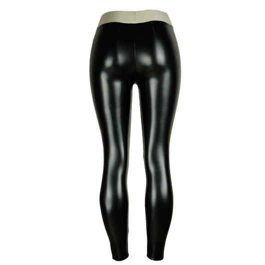 Pantalón de Cuero PU con Cinturón de Letras - Talla Grande - Image 19