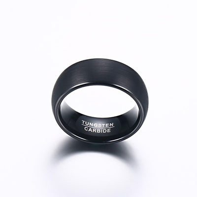 Anillo de Tungsteno Puro Plateado Negro Cepillado - Image 4
