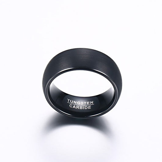 Anillo de Tungsteno Puro Plateado Negro Cepillado - Image 4