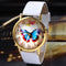 Reloj Pulsera Mariposa Escala Romana - Dorado Elegante Unisex