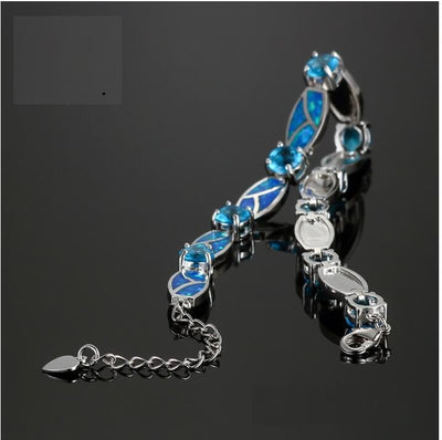 Pulsera de Ópalo Azul Plateado con Baño de Cobre - Image 6