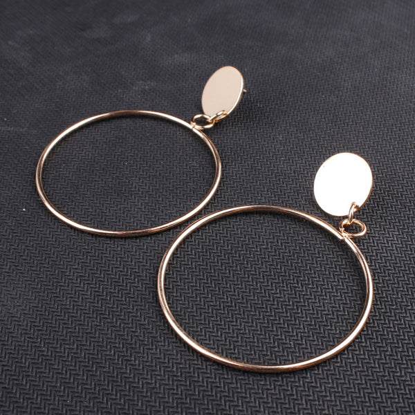 Aretes de Aro Grandes Estilo Minimalista Coreano - Image 5
