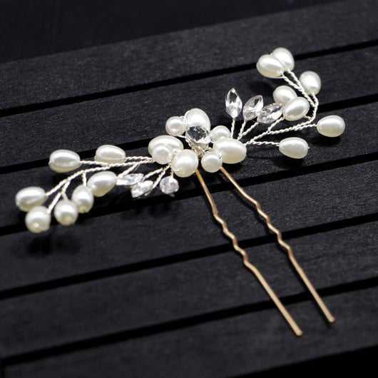 Pasador de Novia Coreano Hecho a Mano con Perlas y Cristales - Accesorio Nupcial Premium - Image 3