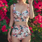 Bikini de Tres Piezas con Falda Floral, Armado y Efecto Reafirmante