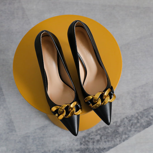 Tacones Altos Stiletto con Hebilla Metálica y Punta Afilada para Mujer - Image 7