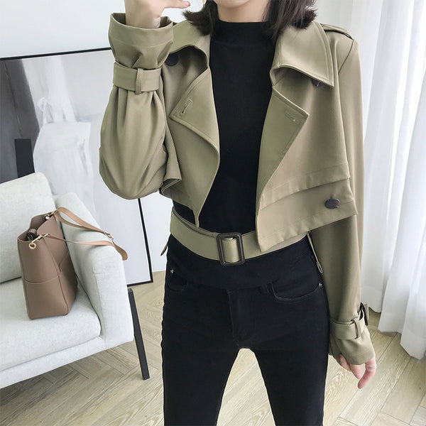 Chaqueta Corta Irregular Elegante Estilo Coreano - Manga Larga Delgada Otoño