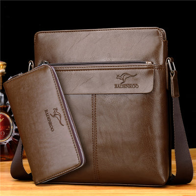 Bolsa de Cuero Vertical para Hombre - Mochila Ejecutiva Estilo Casual