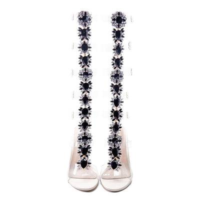 Botas Altas Transparentes con Tacón Alto y Cristales Brillantes - Image 3