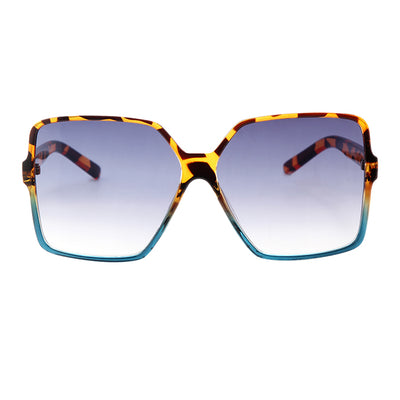 White large frame retro sunglasses with dark gray lenses, shown against a clean white background. - Image 2