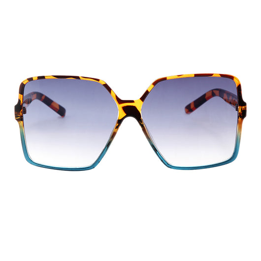 White large frame retro sunglasses with dark gray lenses, shown against a clean white background. - Image 2