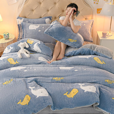 Juego de Sábanas y Edredón Doble Cara Terciopelo Coral - Bedding Premium - Image 19