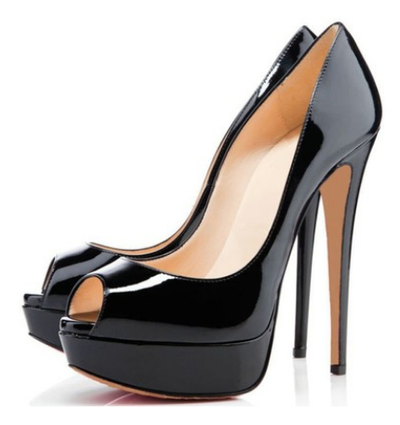 Sandalias de Tacón Alto Plataforma Charol Boca de Pez - Zapatos Sexy para Mujer