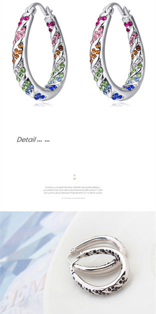 Aretes Ovalados de Cristal y Diamante - Image 5