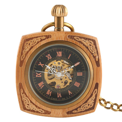 Reloj de Bolsillo Caoba con Mecanismo de Cuarzo - Image 5