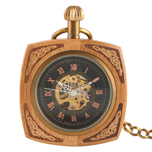 Reloj de Bolsillo Caoba con Mecanismo de Cuarzo - Image 5