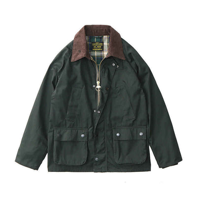 Chaqueta Safari Vintage Desgastada con Múltiples Bolsillos