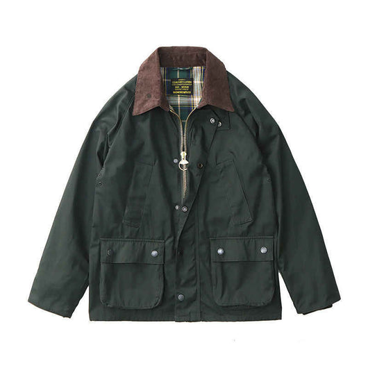 Chaqueta Safari Vintage Desgastada con Múltiples Bolsillos