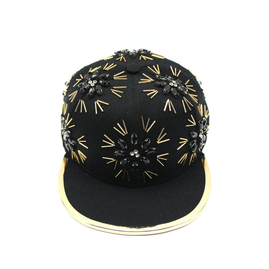 Gorra Hip Hop con Cristales Coloridos y Borde Metálico para Presentaciones - Image 17