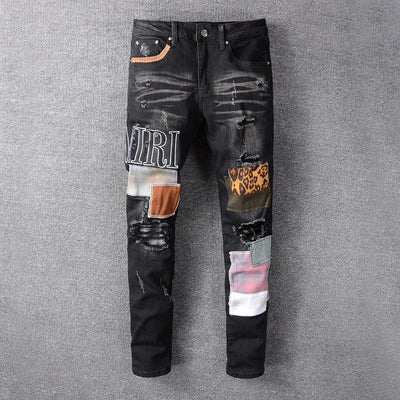 Jeans Slim Fit Elásticos con Parches Bordados de Marca Premium - Image 13