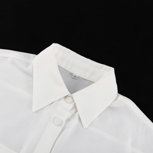 Conjunto Elegante: Blusa Manga Corta con Cuello Solapa y Falda Plisada - Image 31