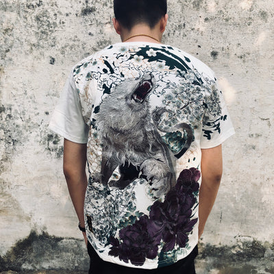 Playera con Bordado de Peonía León y Bestia - Image 28