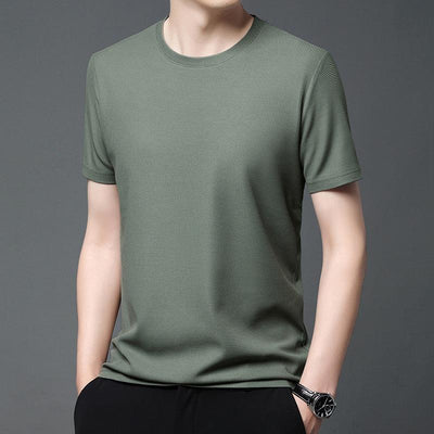 Playera Holgada de Cuello Redondo con Textura Waffle para Hombre - Image 8