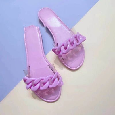 Sandalias Transparentes Talla Grande - Chanclas Planas Cómodas para Playa - Image 3