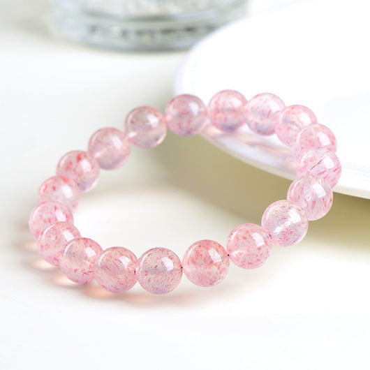 Pulsera de Cristal de Cuarzo Blanco con Fresa de Agua Natural - Image 3