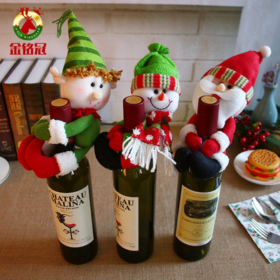 Decoración Navideña Premium: Papá Noel, Botellas de Vino y Champagne para Bar y Comedor - Image 20