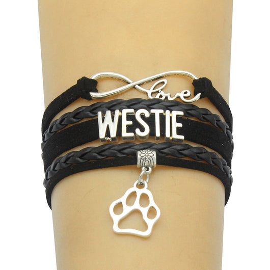 Pulsera Trenzada con Dije de Patita de Perro en Aleación