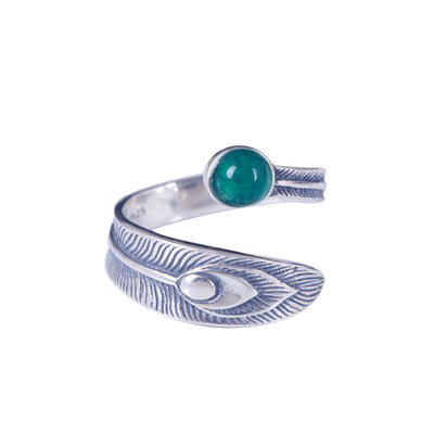 Anillos de Plata 925 con Diseño de Cola de Pavo Real