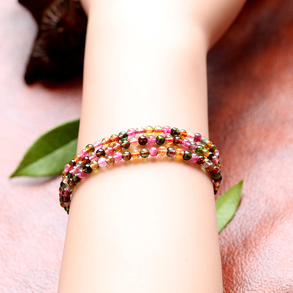 Pulsera de Piedras Preciosas Multicolores con Círculos