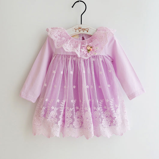 Vestido Princesa Manga Larga de Gasa para Bebé Niña 1-3 Años - Image 7