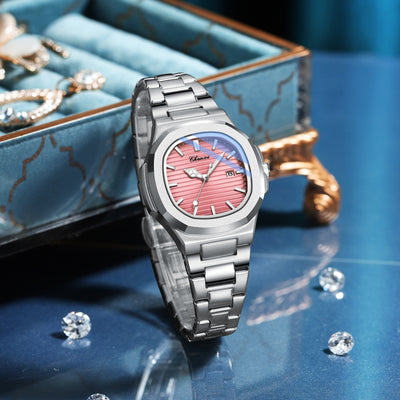 Reloj de Pareja Chenxi Acero Inoxidable Luminoso Resistente al Agua - Image 3