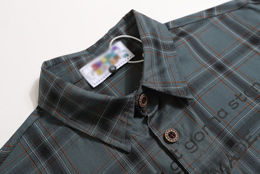 Camisa Cuadriculada Suelta Manga Corta para Hombre - Image 7