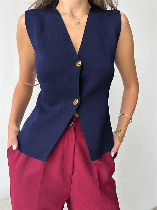 Chaleco Tejido Slim Fit con Hebilla Metálica - Image 13