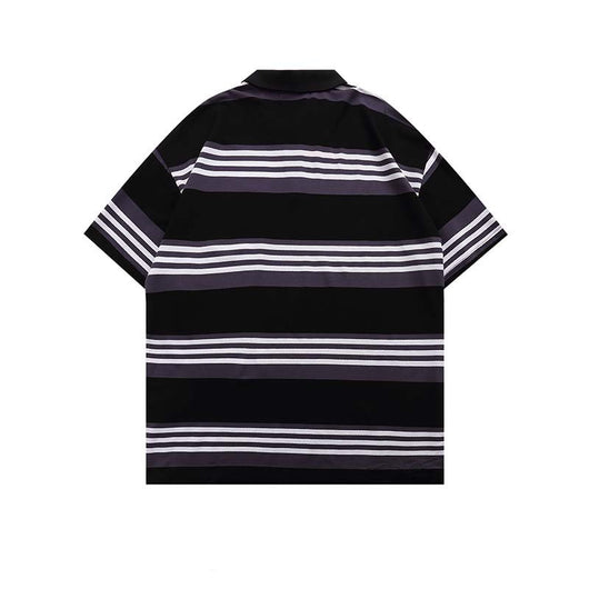 Polo Manga Corta con Rayas y Bordado de Letras para Hombre - Image 5