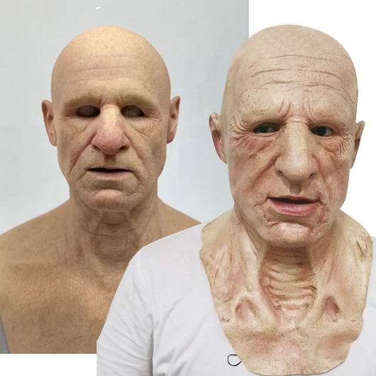 Máscara de Anciano con Cabello Blanco y Barba para Halloween - Image 4