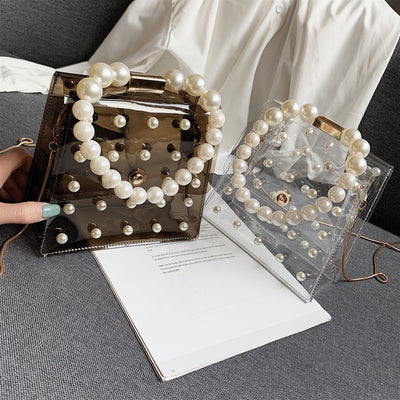 Bolso de Hombro con Cadena y Perlas