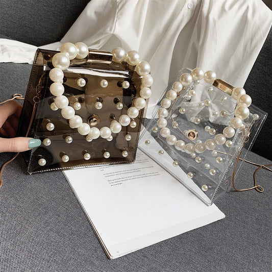 Bolso de Hombro con Cadena y Perlas