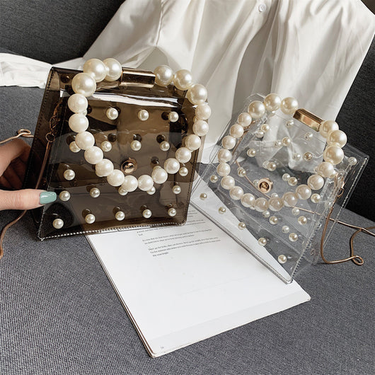 Bolso de Hombro con Cadena y Perlas