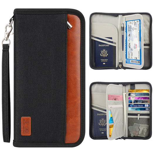 Cartera de Viaje Antirrobo con RFID - Organizador de Documentos de Gran Capacidad