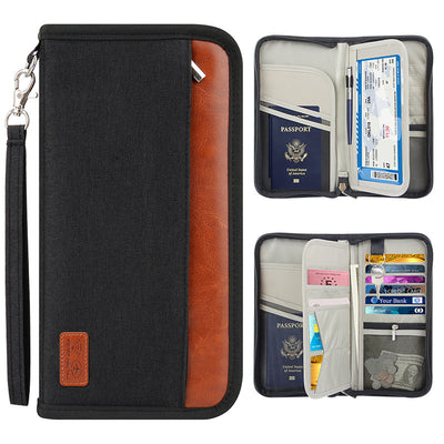 Cartera de Viaje Antirrobo con RFID - Organizador de Documentos de Gran Capacidad