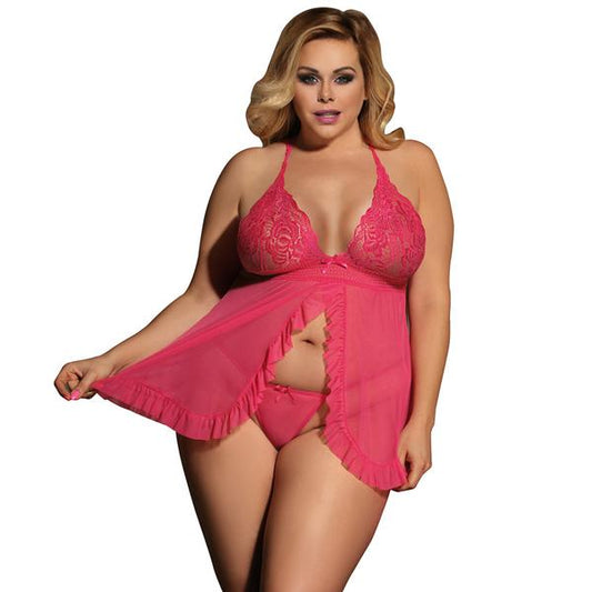 Conjunto de Lencería Sensual con Malla Transparente y Encaje