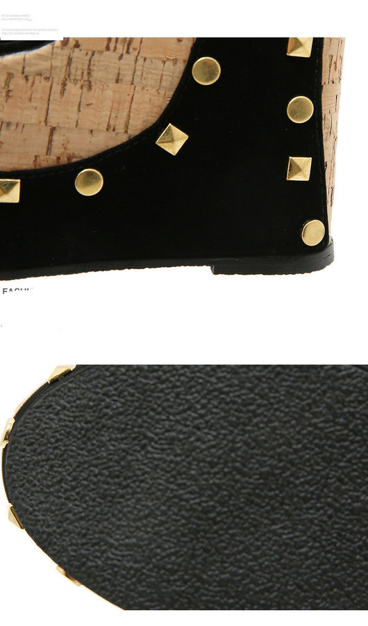 Sandalias Cuña Tacón Alto Estilo Romano con Remaches y Diseño Espiga - Image 16
