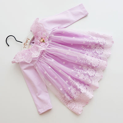 Vestido Princesa Manga Larga de Gasa para Bebé Niña 1-3 Años - Image 5