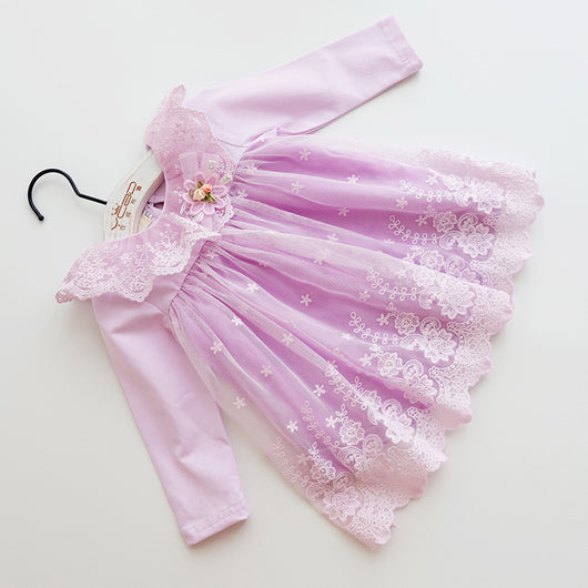 Vestido Princesa Manga Larga de Gasa para Bebé Niña 1-3 Años - Image 5